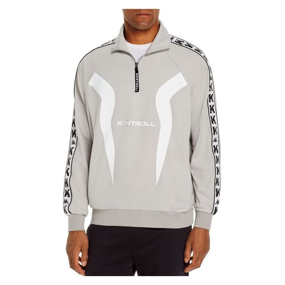 NWT KONTROLL Mens Kontroll Banda Gray Collared Quarter-Zip Sweatshirt XL